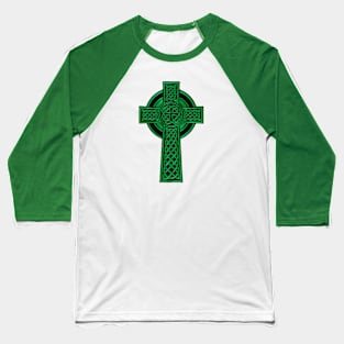 Celtic Cross - Green Baseball T-Shirt